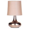 Mini Scratched Table Lamp with Light Beige Shade – Copper