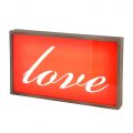 Love Wall Light Box with Rustic Frame – Red