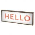 Hello Light Box with Rustic Frame – Red & White