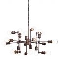 Steamer 18 Light Industrial Pipe Style Ceiling Pendant – Rust