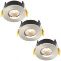 Stanley 3 Pack of Volta Recessed LED Fire Rated Downlighters – Satin Nickel