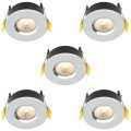 Stanley 5 Pack of Volta Recessed LED Fire Rated Downlighters – Chrome