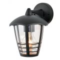 Francis Outdoor 1 Light Die Cast Curved Wall Lantern – Black