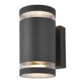 Helo 2 Light Outdoor Grooved Up and Down Wall Light – Dark Grey