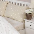 Polka Dot Double Fitted Sheet – Natural
