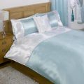Sakkara Double Bed and Curtain Set – Duck Egg Blue
