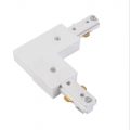 L Shaped Connector for Single Circuit Mains Track – White