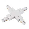 X Shaped Connector for Single Circuit Mains Track – White