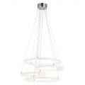 4 Light Tiered Circular LED Cluster Ceiling Pendant – White