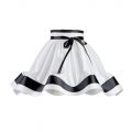 16 Inch Skirt Easy to Fit Shade with Black Stripes & Bow – Black & White