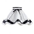 18 Inch Skirt Easy to Fit Shade with Black Stripes & Bow – Black & White