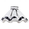 20 Inch Skirt Easy to Fit Shade with Black Stripes & Bow – Black & White