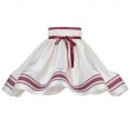 20 Inch Skirt Easy to Fit Shade with Red Stripe & Bow – Cream