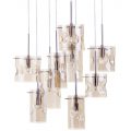 Visconte Monet 9 Light Champagne Tinted Glass Ceiling Pendant