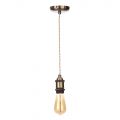 Industrial Style Braided Champagne Cable Ceiling Pendant with Brass Fixtures – Antique Brass