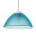1 Light Bowl Shape Ceiling Pendant with Frosted Shade – Blue