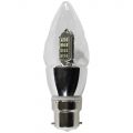 4 Watt LED B22 Bayonet Cap Diamond Effect Candle Bulb – Clear Cool White