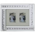 Mirrored Bar and Stud 2 Image Picture Frame – Silver