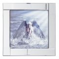 Square Mirror Picture Frame with Glittered Angel on Water Illustration – Silver