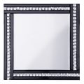 Triple Bar Square Mirror with Crystal Effect Glass – Black & Silver