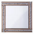Triple Bar Square Mirror with Crystal Effect Glass – Bronze & Silver