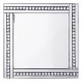 Triple Bar Square Mirror with Crystal Effect Glass – Silver
