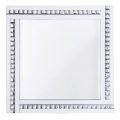 Triple Bar Square Mirror with Crystal Effect Glass – White & Silver