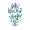 Flocked 1 Light Curved Easy to Fit Pendant – Aqua