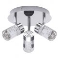 Halifax Bathroom LED Flush Ceiling Spotlight Plate with 3 Adjustable Heads – Chrome