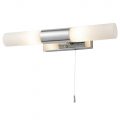 Elena Glass Bathroom Wall Light 2 Light Pull Cord Switch