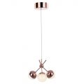 Visconte Corona 3 Light Ceiling Cluster Pendant with Sparkle Shades – Copper