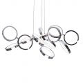 Visconte Zenith 13 Light Ceiling Pendant with Ring Shades – Chrome