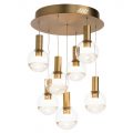 Visconte Splendere 7 Light Flush Ceiling Light – Brass & Clear Glitter Glass