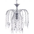 Visconte Bath Small 1 Light Ceiling Pendant with Crystal Droplets – Nickel