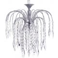 Visconte Bath Large 1 Light Ceiling Pendant with Crystal Droplets – Nickel